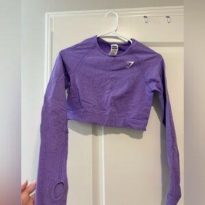 Gymshark Purple Seamless Cropped Long Sleeve Top